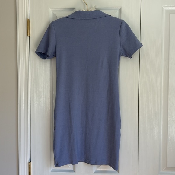 Zara Ribbed V-Neck Mini Shirt Dress Size L - Picture 5 of 7